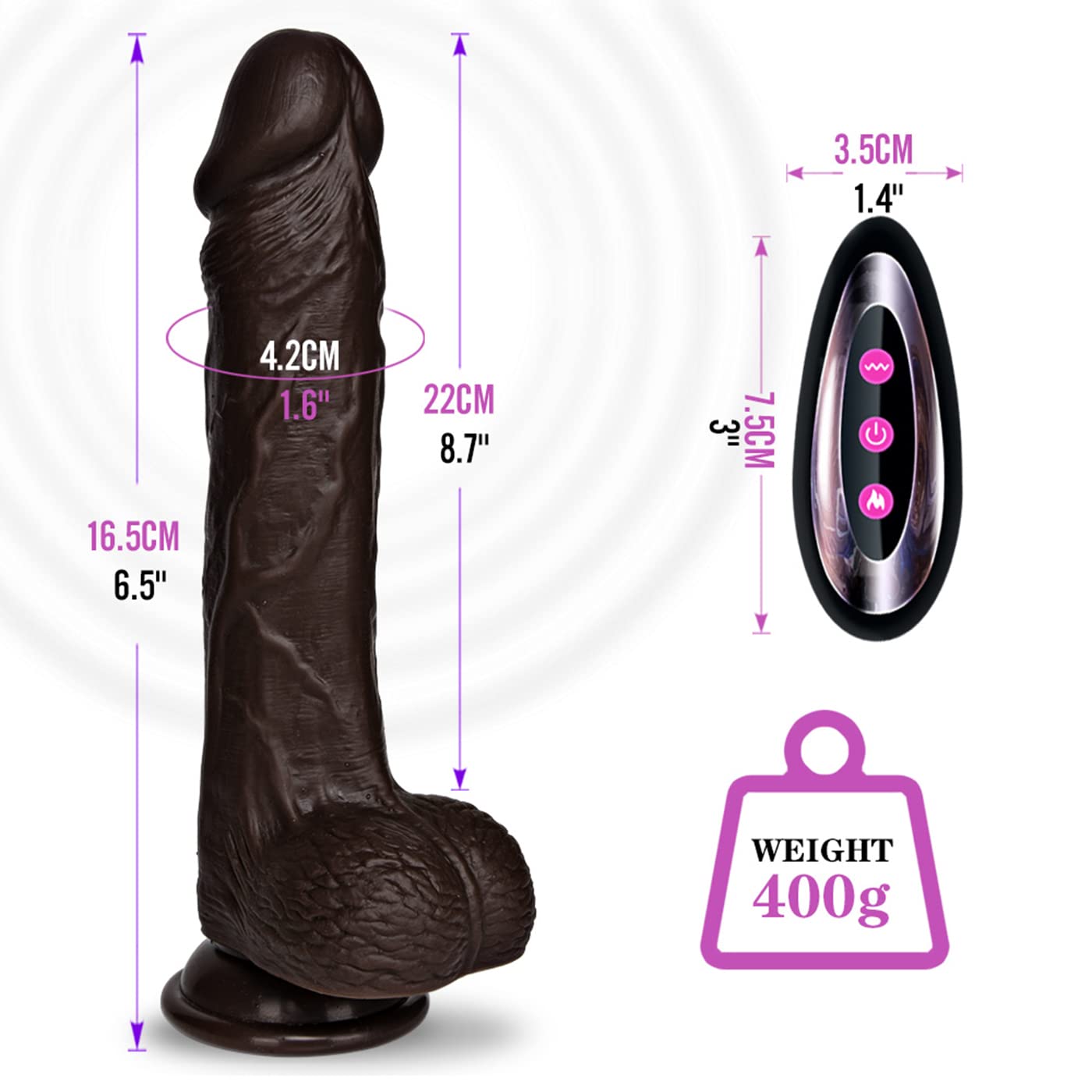 -Đìl𝑫O Pé𝑛É V𝗶Bránté 𝑫Onne Real𝗶Stíco con Ventosa Morbi𝑫O Silicone Morbi𝑫O per Uomo A𝑛Àle 𝑫𝗶𝑫Ó An𝗮𝐥E Grosso Xxl Nero 22Cm 𝑫Ì𝑫𝐨 Vîbratóre Télécoman𝑫O