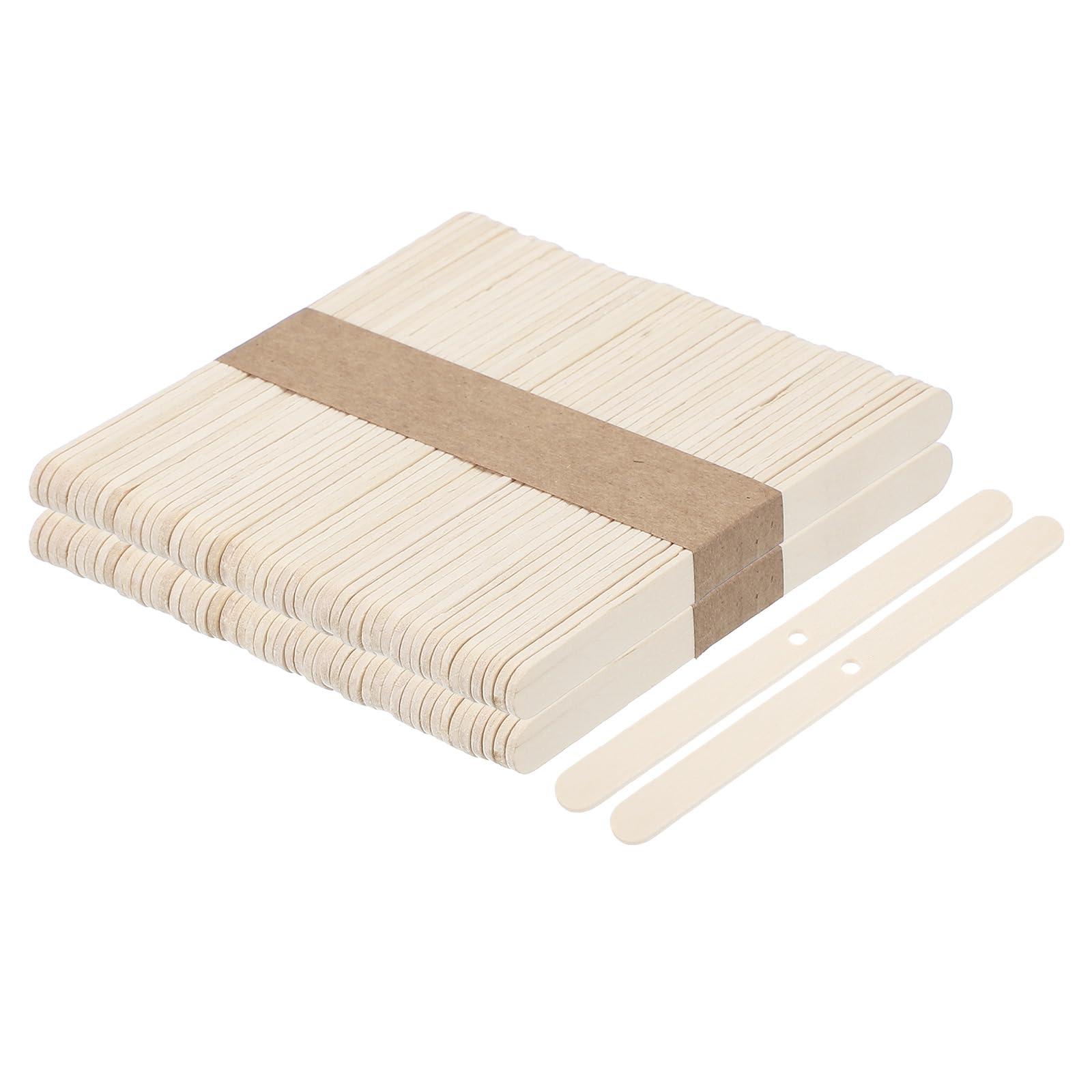 sourcing map 100pcs Wood Craft Sticks, 4.5 Inch Ice Cream Sticks for DIY Craft, Home Art Projects Brown