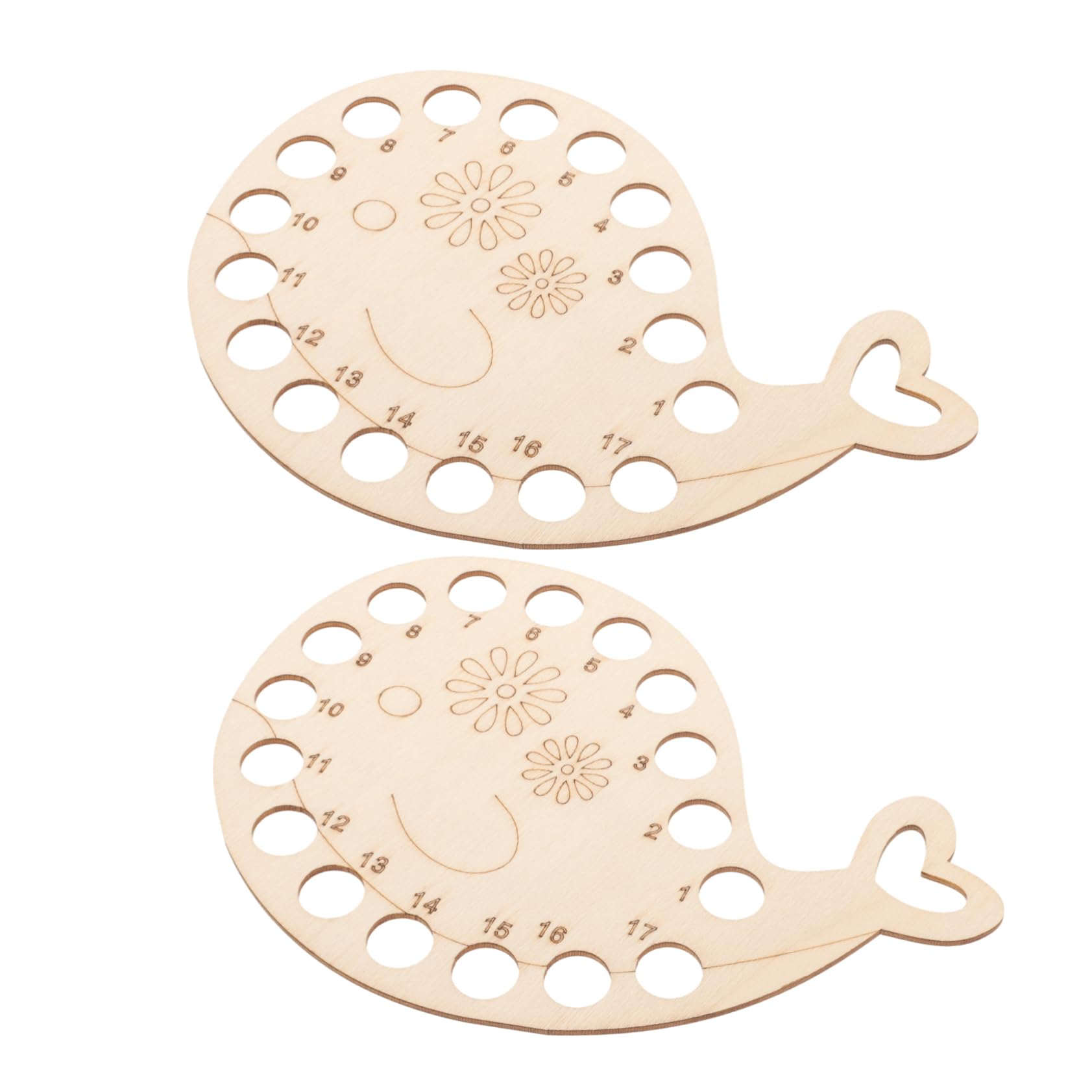 DOITOOL 2pcs Wooden Embroidery Floss Organizer Natural Wood Thread Winding Plate for Cross Embroidery Prevents Easy to Use Engraved