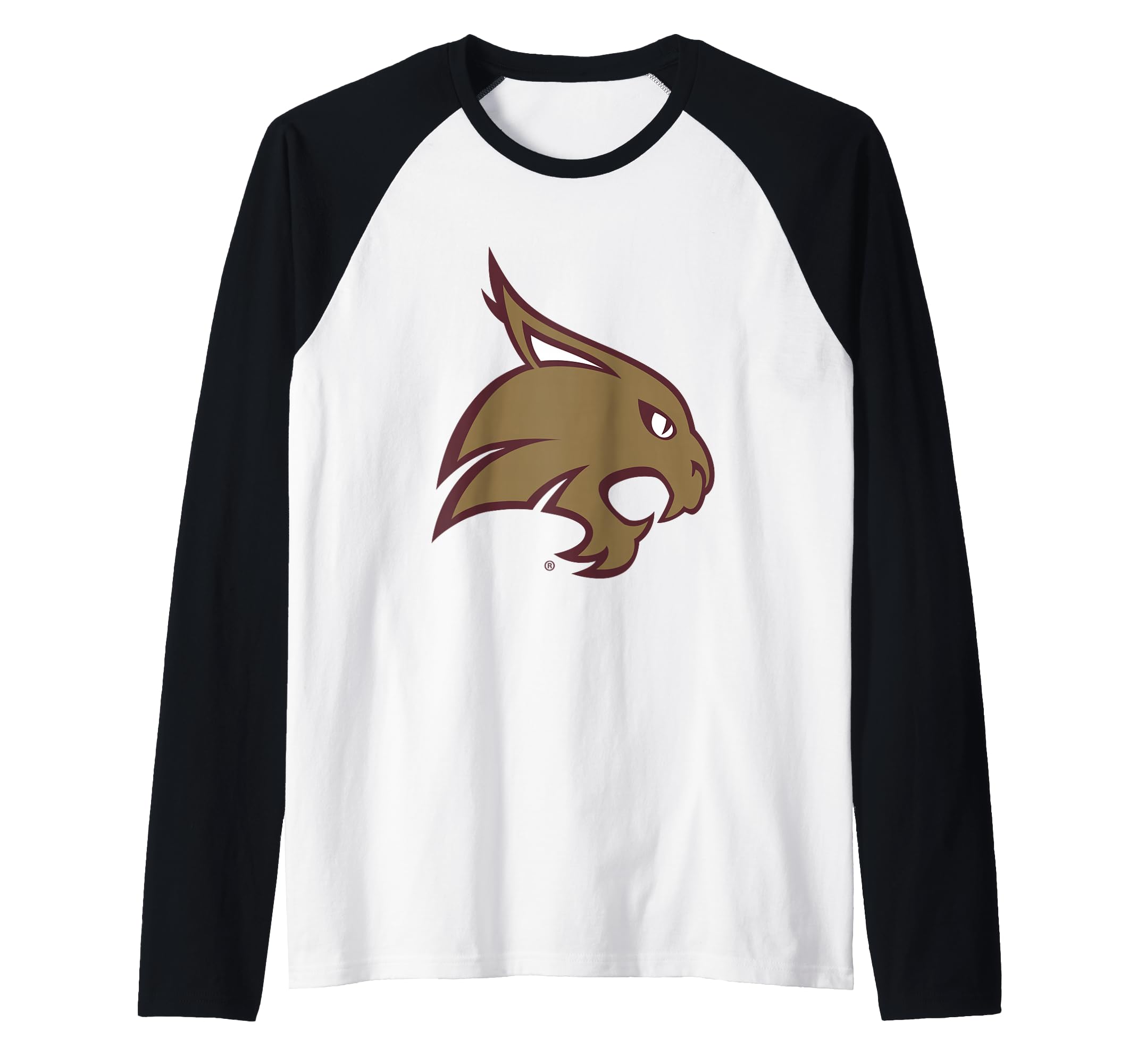 Texas State Bobcats Icon Logo Officially Licensed Raglan Baseball Tee