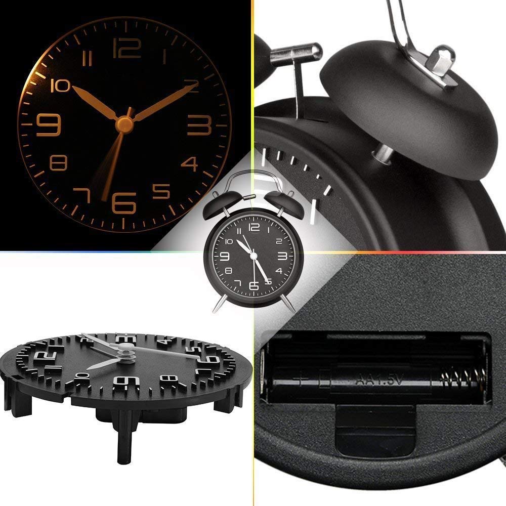 Despertador, Reloj Despertador Creativo con Marco de Metal(Black)