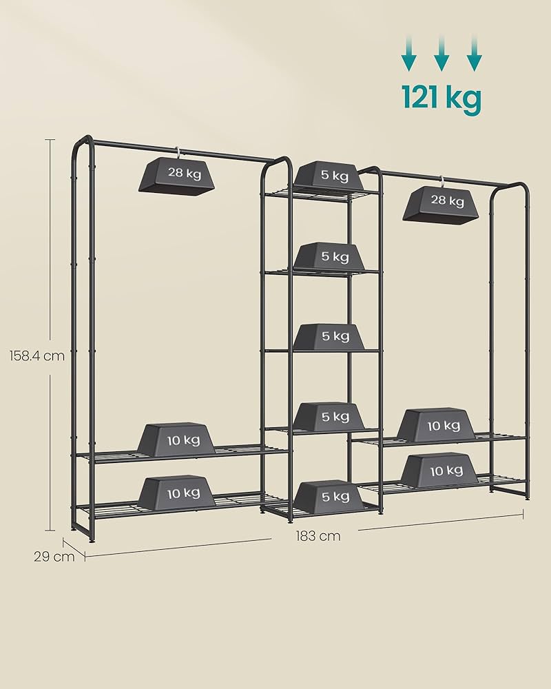 Amazon｜SONGMICS ハンガーラック 洋服・コート掛け 大容量 頑丈