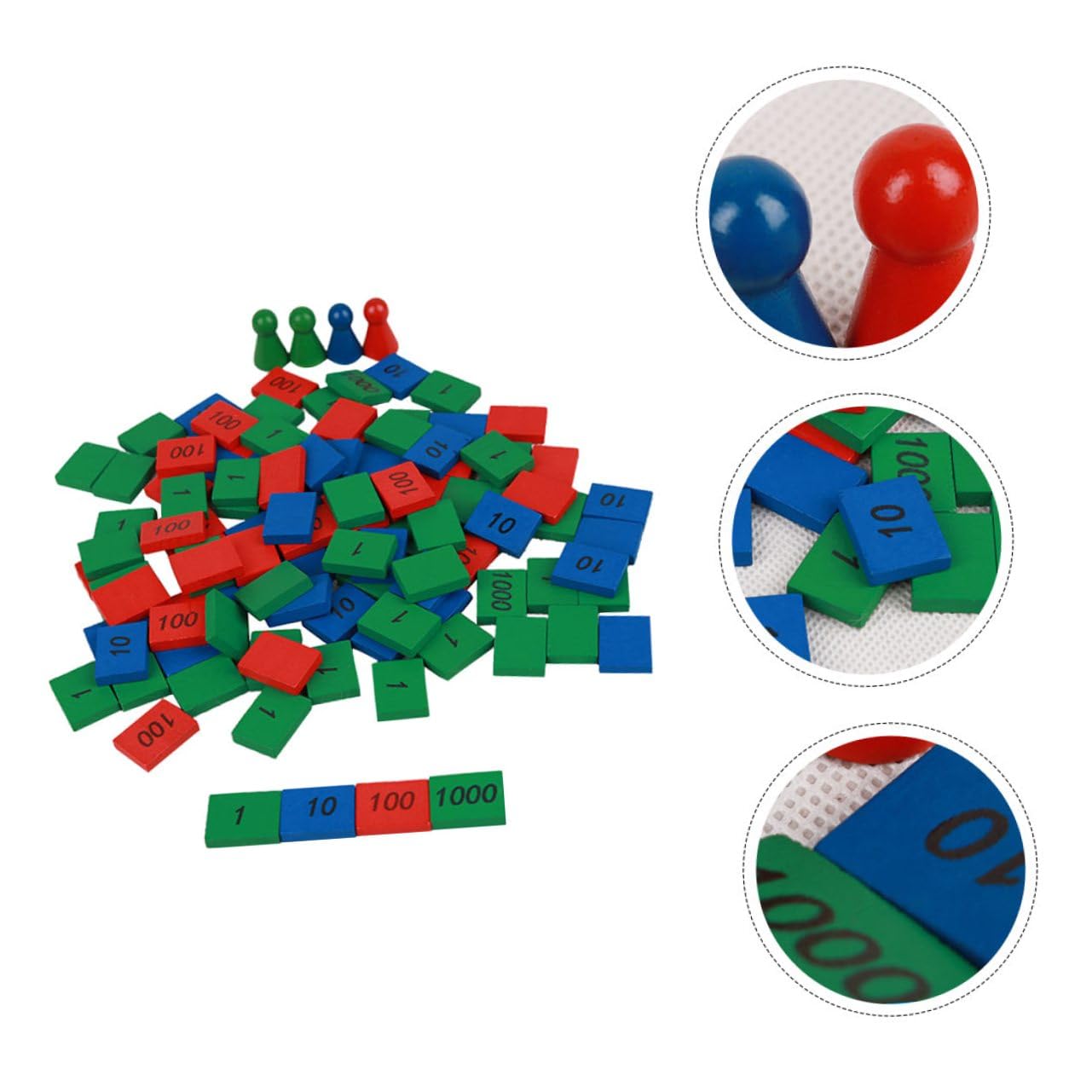 Juego de Sellos Matemáticos Montessori de Madera para Niños y Niñas, Mini Tamaño, 112 Piezas, Juguete Educativo para Bebés de 6 a 12 Meses, Desarrollo Temprano y Coordinación
