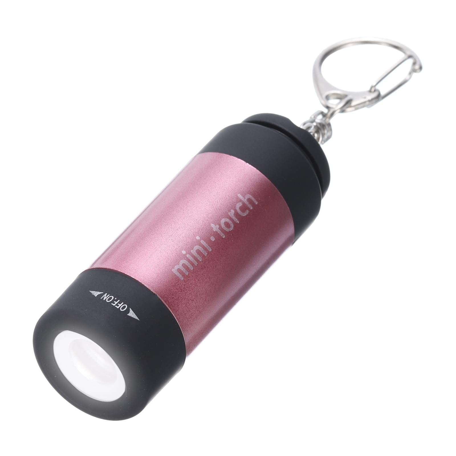 PATIKIL 2.56Inch Mini Keychain Flashlight, Pocket LED Flashlight Portable Torch USB Rechargeable for Outdoor Camping Party Pink