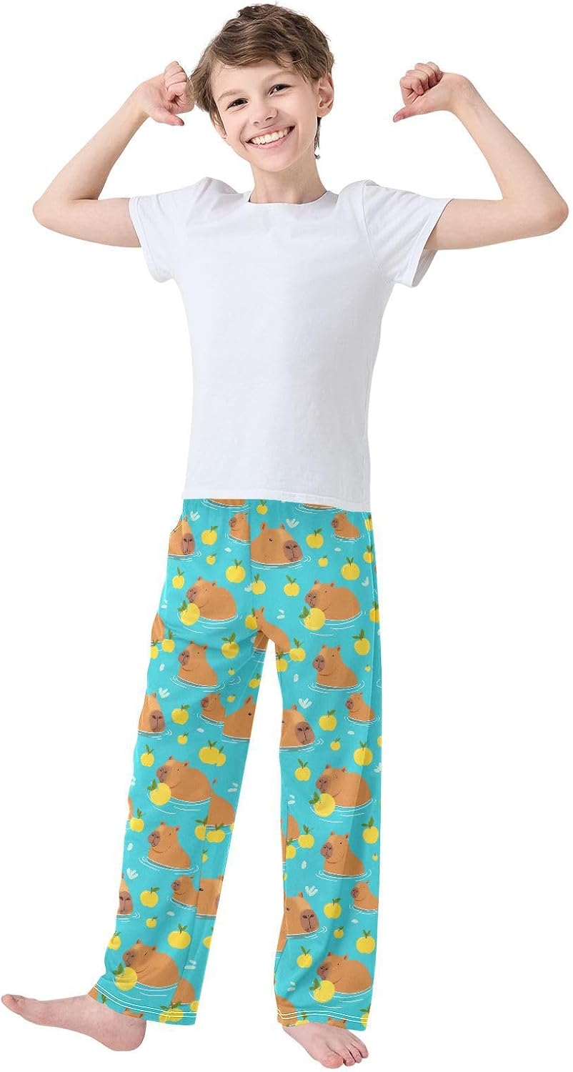 Pfrewn Pajama Pants Cartoon Shark Skateboarding Tree Casual Lounge PJ Bottoms with Pockets, S - Image 3