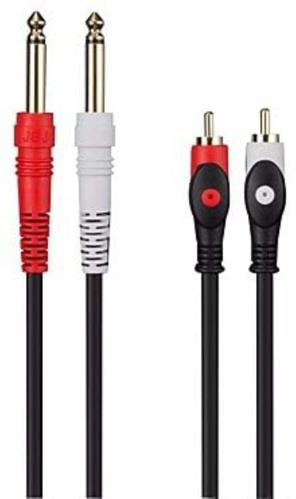 bhc For 2 RCA Dual 6.35 Interfaz de Audio Cable de la Guitarra de Doble Loto Macho (15 Unidades) Calidad de Sonido Premium (Color : A)