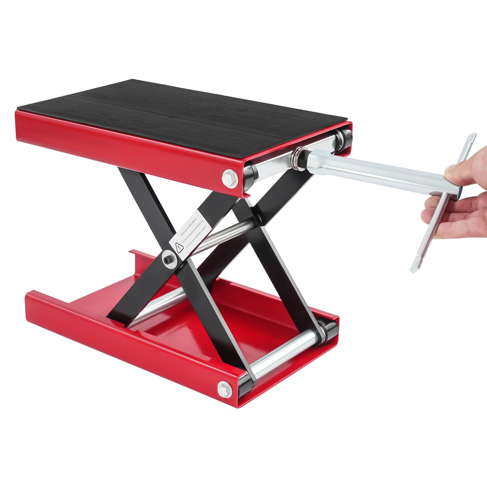 Sollevatore per moto, sollevatore per moto, regolabile in altezza, 93-350 mm, supporto per forbice di sollevamento con ampia piattaforma, sollevatore per riparazione di biciclette (portata 500 kg