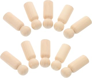 10pcs Unfinished Wooden Peg Dolls Blank DIY Craft Figures for Painting Staining Home Decoration Artistic Peg People