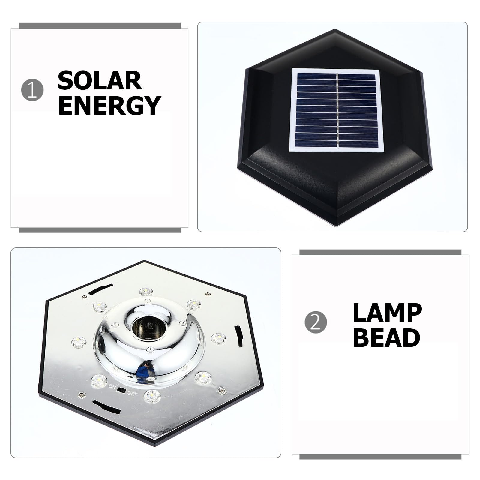 STOBAZA Farolas Solares Exterior de Jardín Control Inteligente de Luz, Diseño Simple en Plástico Negro, Luces de Pilar de Patio Resistentes al Agua y Ahorro Energético