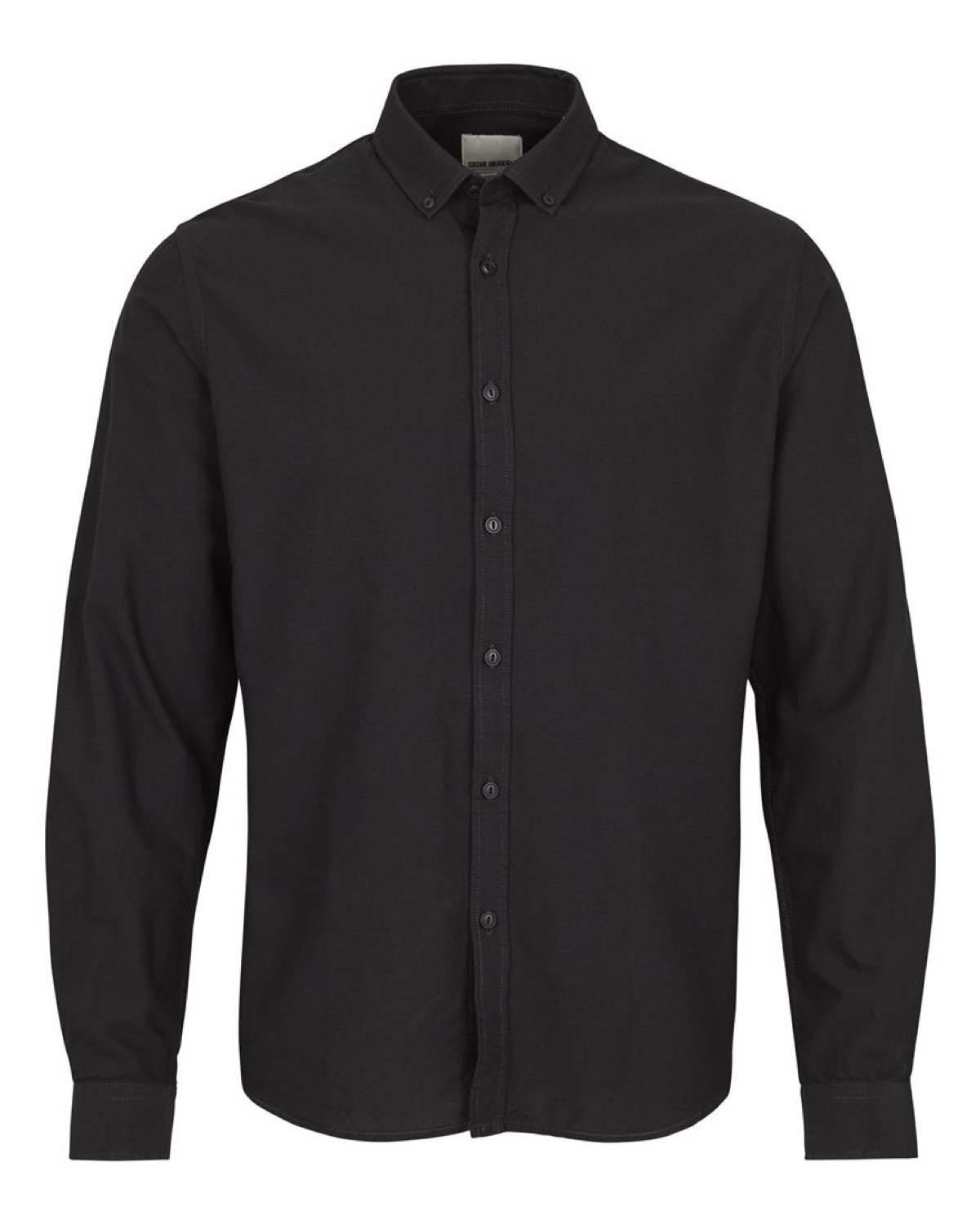 Shine Original Men's Oxford Cotton Shirt L/S Casual, Black (Black Black), 35 (Size: XX-Large)