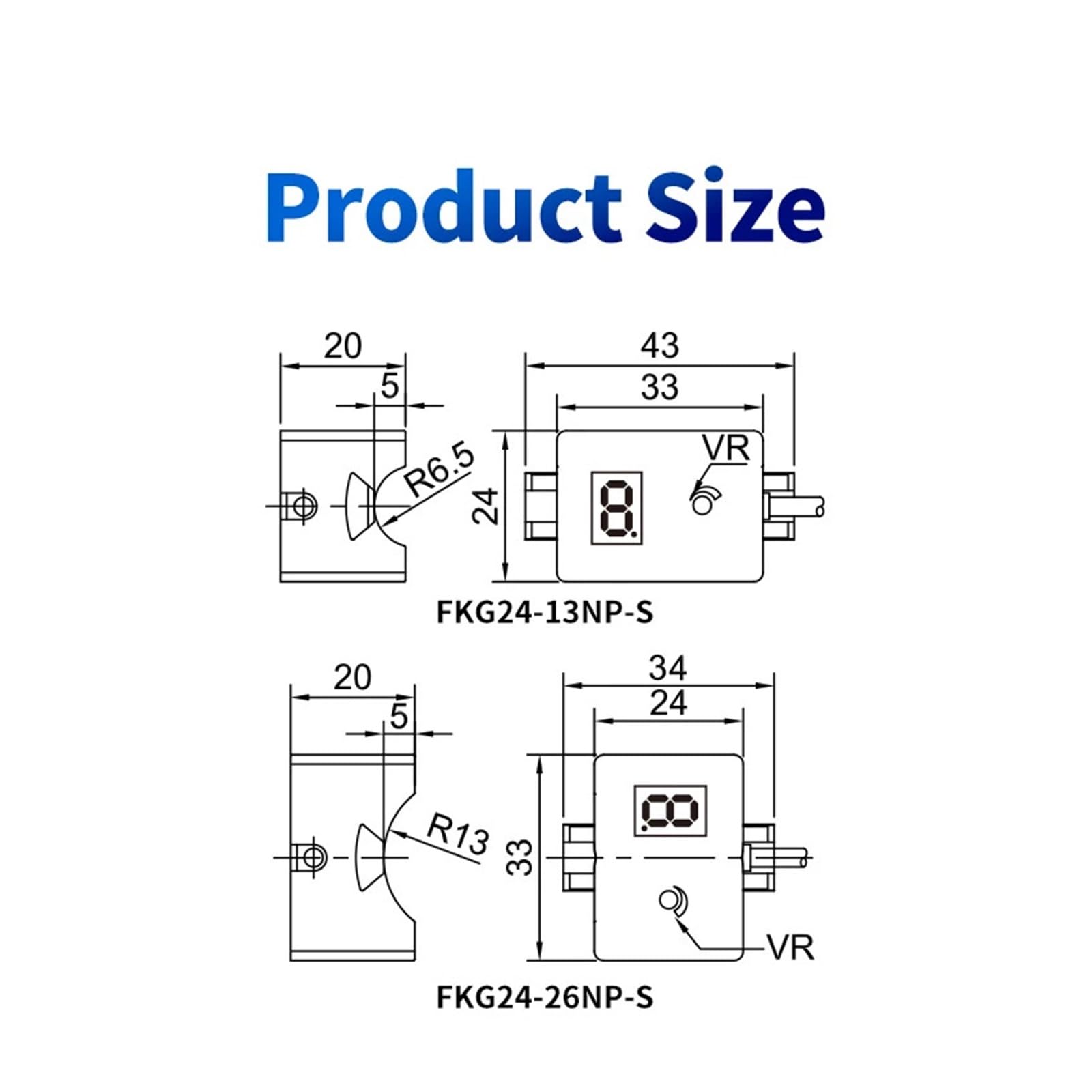 Sensor de Nivel de líquido for tuberías con Pantalla Digital capacitiva FKG24, Interruptor de Nivel de Agua/Aceite sin Contacto(FKG24-13NP-S)