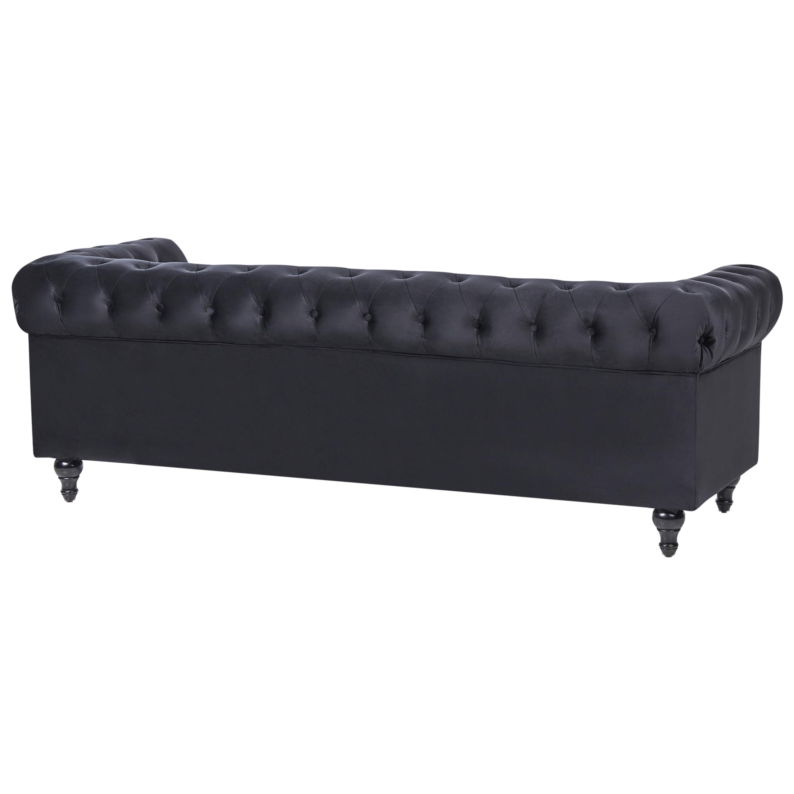 Wohnzimmer Set Sofa Sessel Samtstoff englischer Stil schwarz Chesterfield