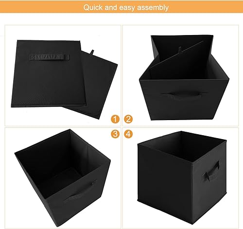 Miniatura 3 de PACHIRA E-Commerce Contenedores de almacenamiento en cubo, organizador de almacenamiento de 11 x 11 pulgadas, contenedores plegables de tela con