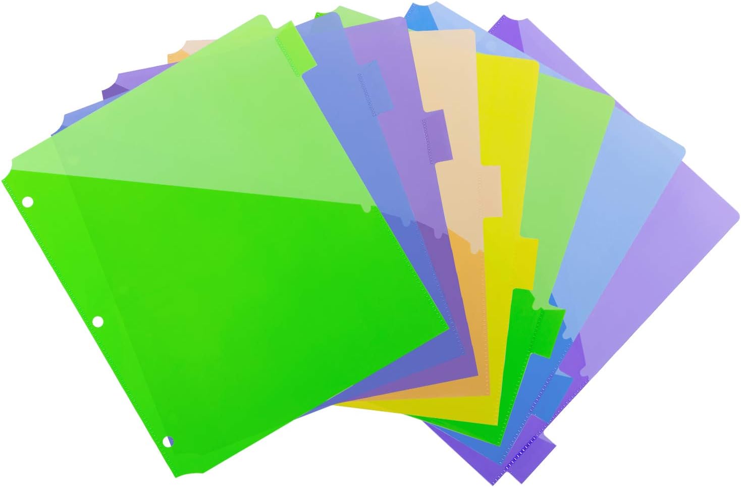  Basics 8-Tab Plastic Binder Dividers with Pockets, Two Tone, 1 set : Everything Else