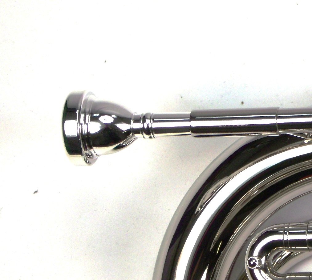Advanced Monel Pistons Marching Baritone Key of Bb w/Case & Mouthpiece-Nickel Plated Finish - Image 8