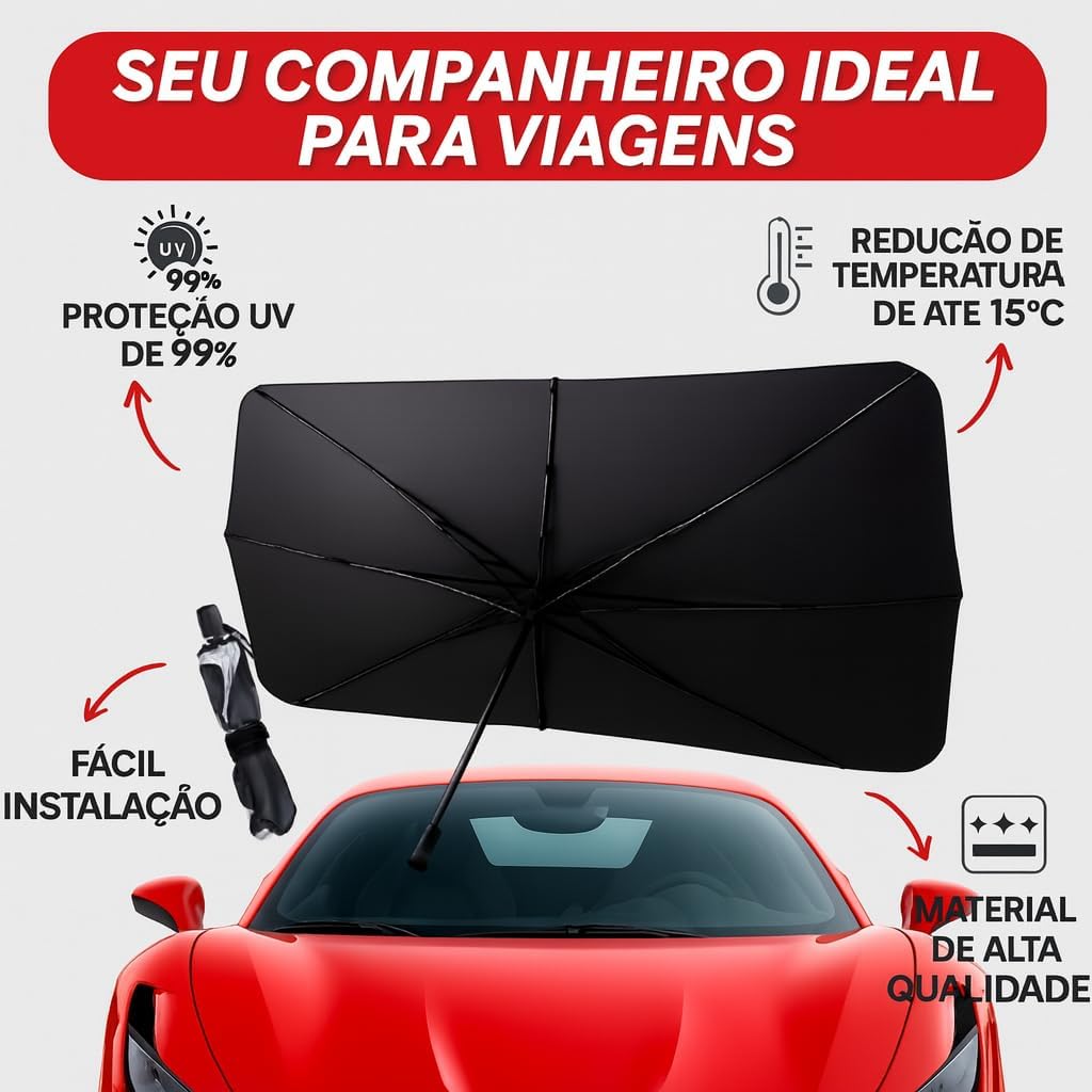 Protetor Solar Para-brisa, Quebra Sol Portátil, Proteção Térmica UV, Protetor Solar com Isolamento Térmico, Retrátil, Protetor Térmico Para Carro, Protetor Dobrável Preto para Carro