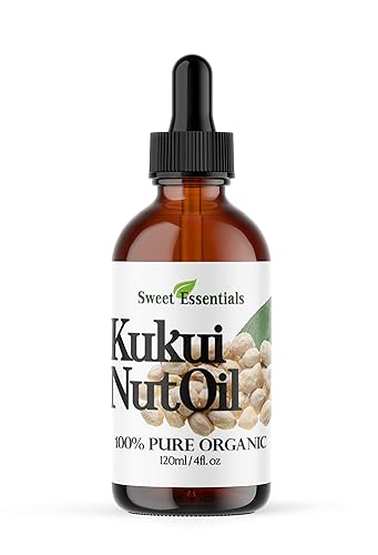 Sweet Essentials - Aceite de nueces Kukui 100% orgánico, varios tamaños, 100% puro, prensado en frío, hidratante natural para la piel, el cabello y