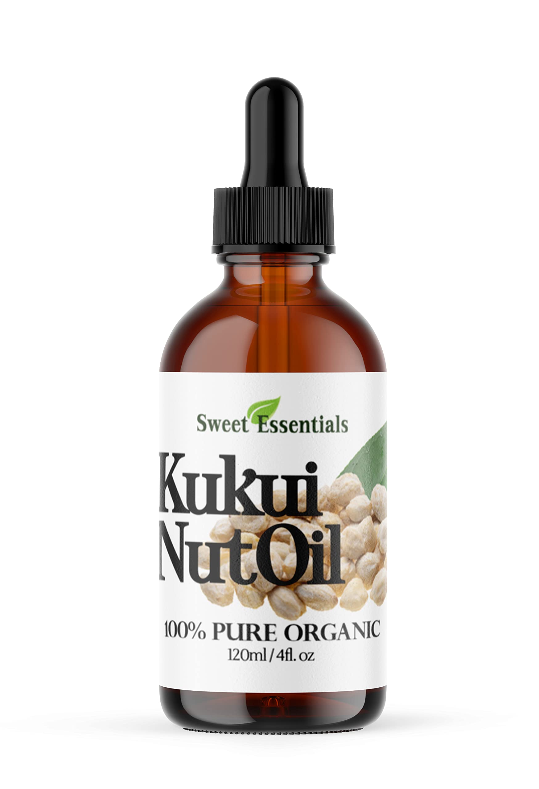 100% Organic Kukui Nut Oil | Imported From Hawaii | Various Sizes | 100% Pure | Cold-Pressed | Natural Moisturizer for Skin, Hair and Face | By Sweet