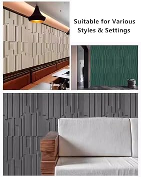 Large 3D Wall Panels for Interior Wall Decor, Textured Wavy Decorative Panels, Pack of 1 (47.2 23.6)(Red,1200 * 600 * 15mm)