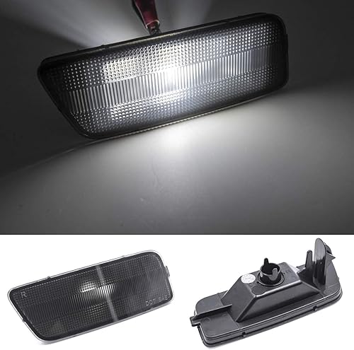 Miniatura 2 de NSLUMO Parachoques delantero blanco llevó luces de marcador lateral para golf MK6 GTI lente ahumada luces laterales reemplazar OEM Sidemarker