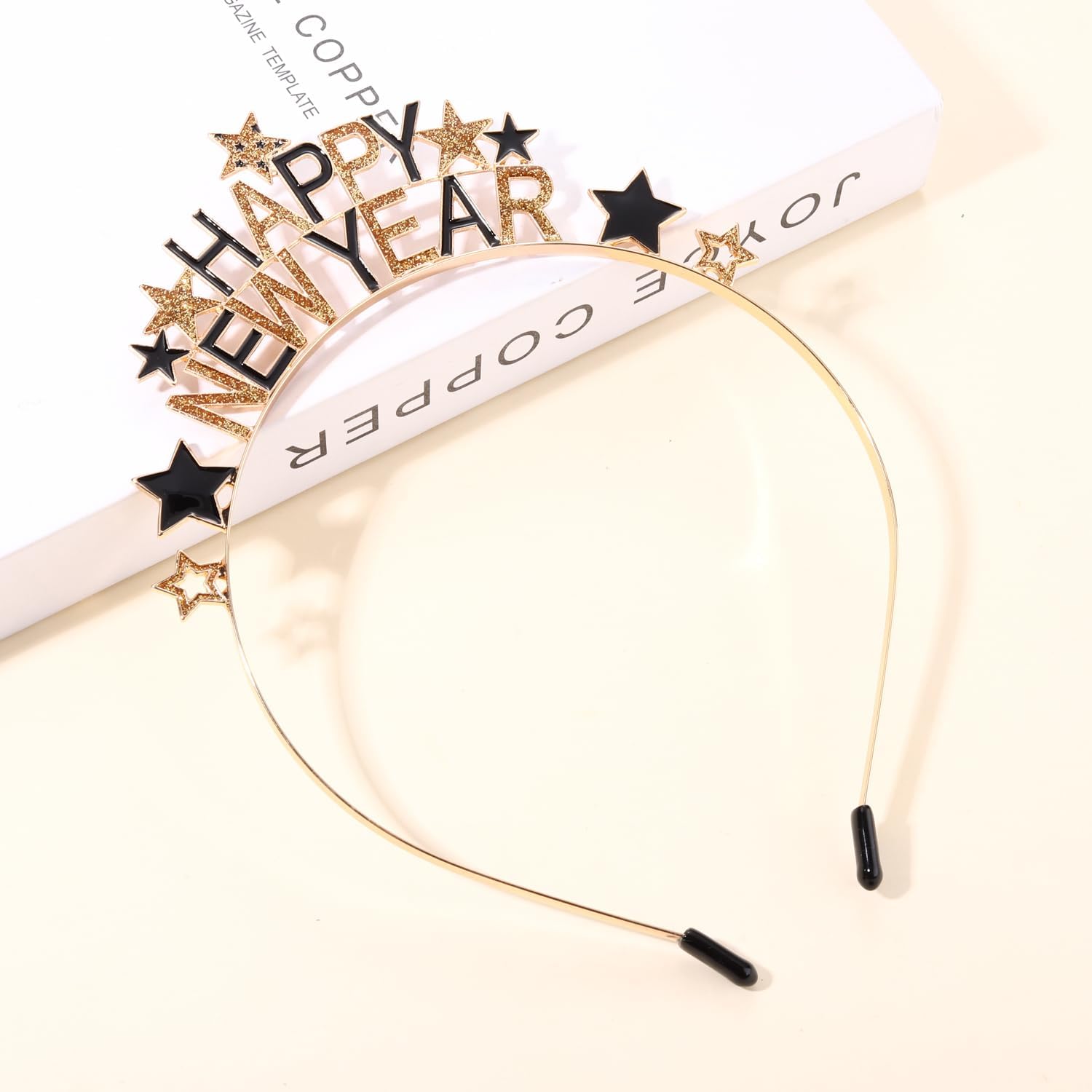 YAHPERN Happy New Year Headbands for Women - Rhinestone New Year's Eve Hairbands for Party Supplies - Hair Accessory Gifts