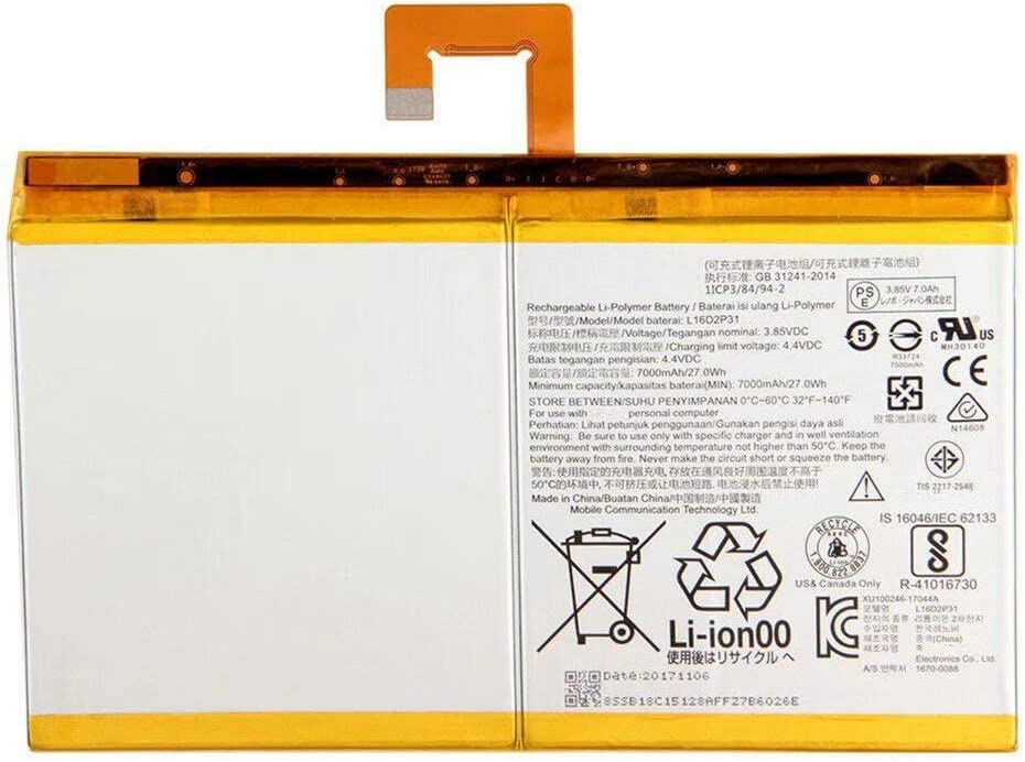 Batterie L16D2P31 Lenovo Tab 4 PLUS stable et durable 3,85V