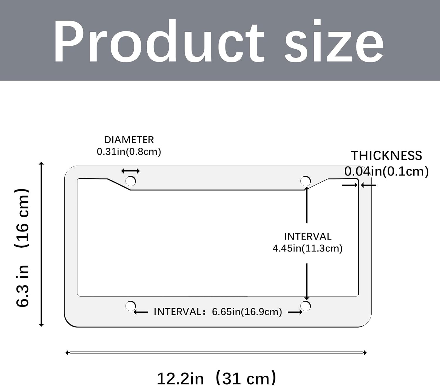 OKBA 10 pcs Sublimation License Plate Frame Blanks,White Metal Aluminum Tag, DIY Custom Picture Design for tag Frame (12.2x6.3x0.04in)