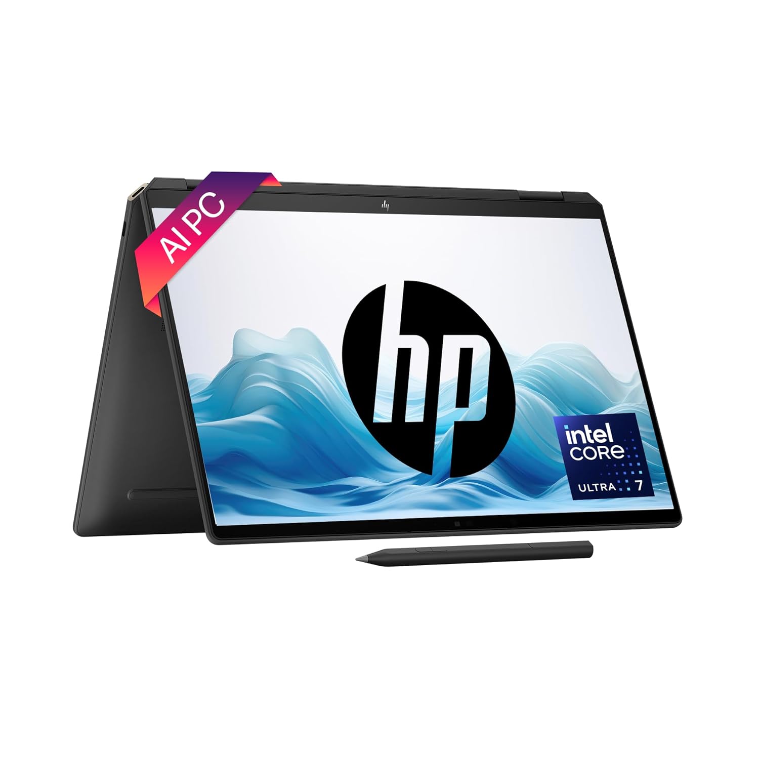 HP Spectre x360, Intel Evo Core Ultra 7 155H, Built-in AI, 14-inch (35.6 cm), 2.8K OLED, 400 nits,120Hz, 32GB, 1TB SSD, Touch, 9MP IR camera w/camera shutter (Win 11, MSO, Black, 1.34 kg), eu0666TU