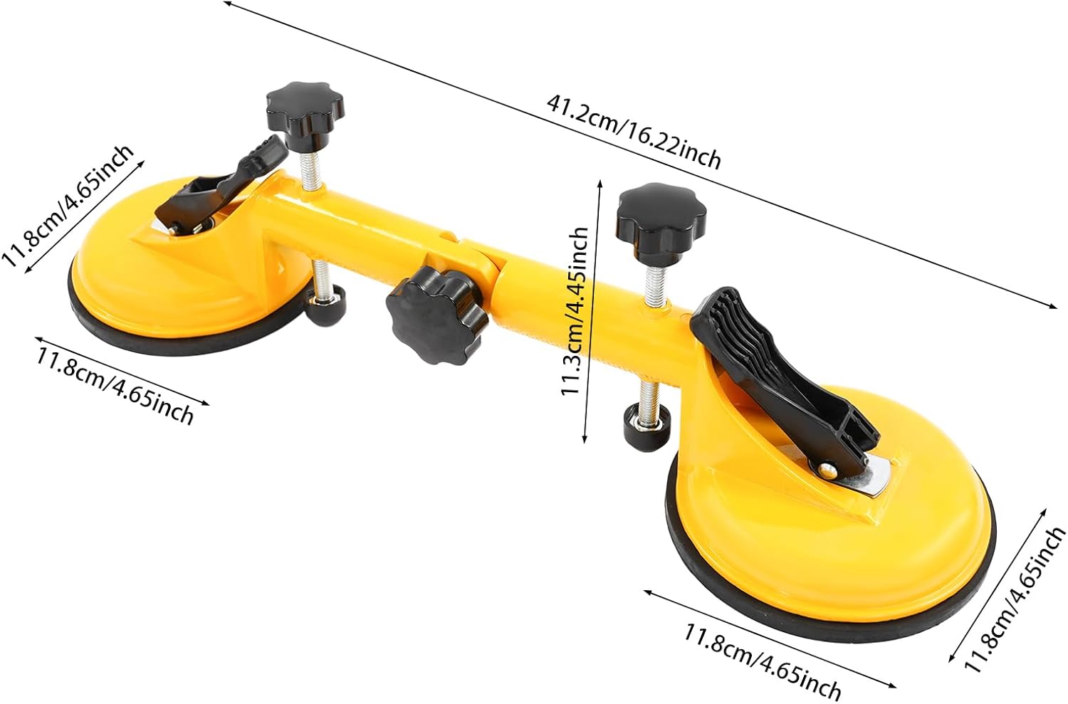 2pcs Granite Seamless Setter with Vacuum Suction Cups for Countertop Installation, 90-270 Degree Adjustable Heavy Duty Leveling Tool, Construction Seam Joiner, Accurate Tile Stone Glass Acrylic Slabs
