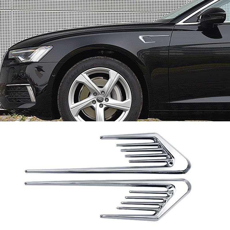 Ventilación de puerta lateral tipo branquias de tiburón plateadas para Mercedes GLA X156 4
