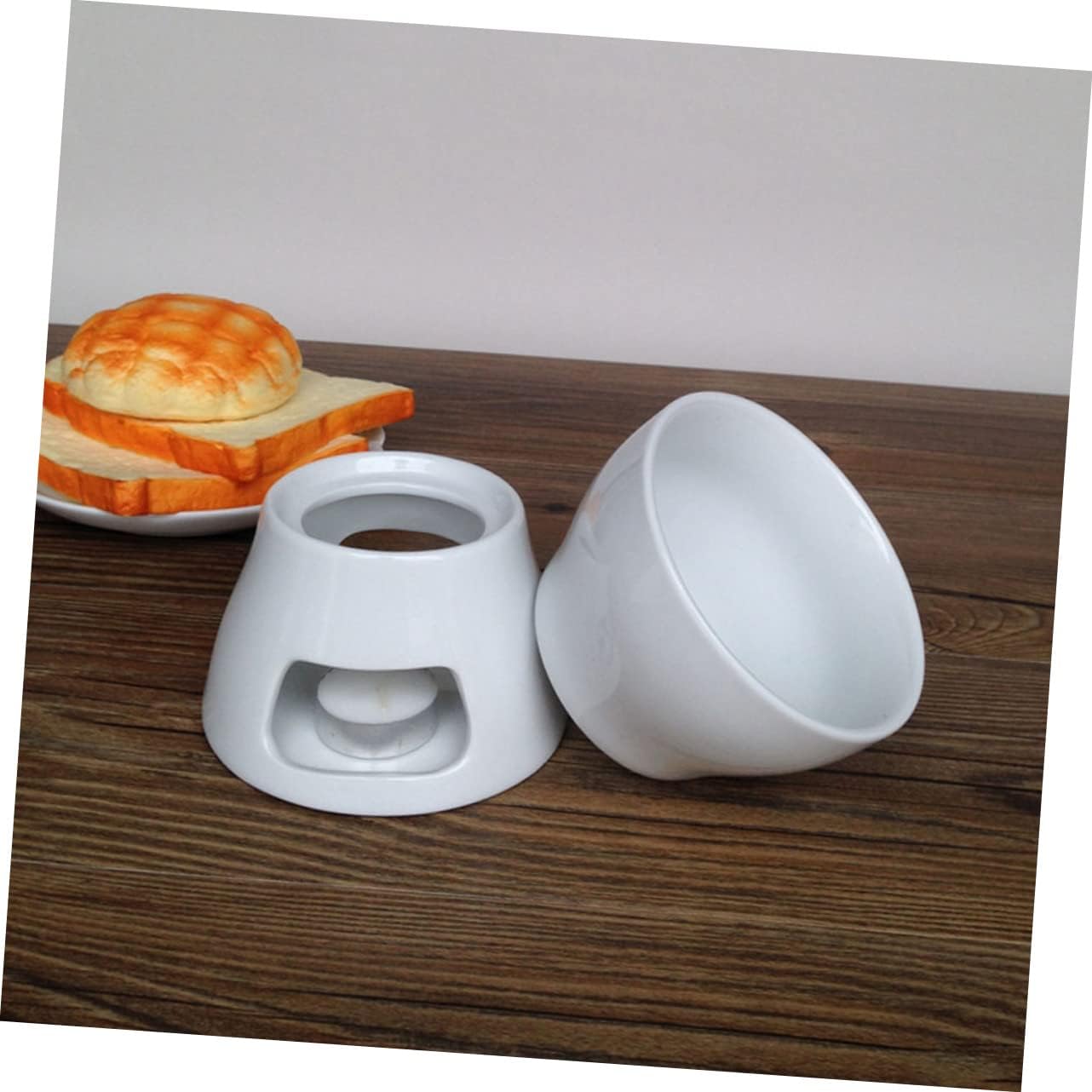 PRETYZOOM Ceramic Cheese Fondue Pot Multi-functional Melting Pot for Chocolate Cheese Easy to Clean