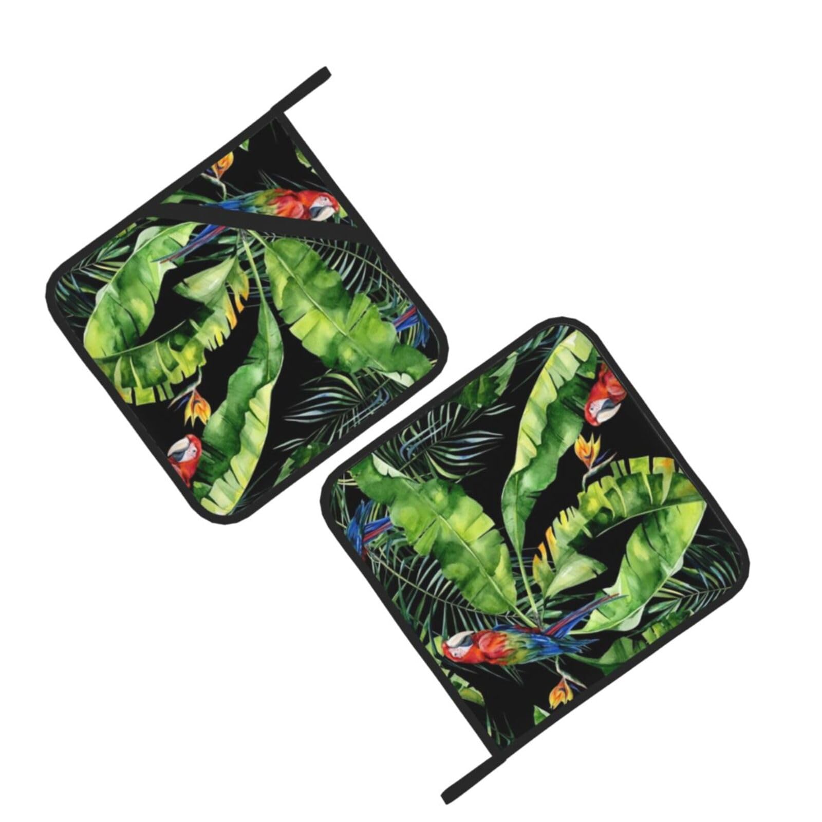 Toucan Perching of American Rainforests Printed Oven Pot Holders Set of 2 Pcs Heat Resistant Kitchen Microwave Potholders for Cooking Baking Grilling