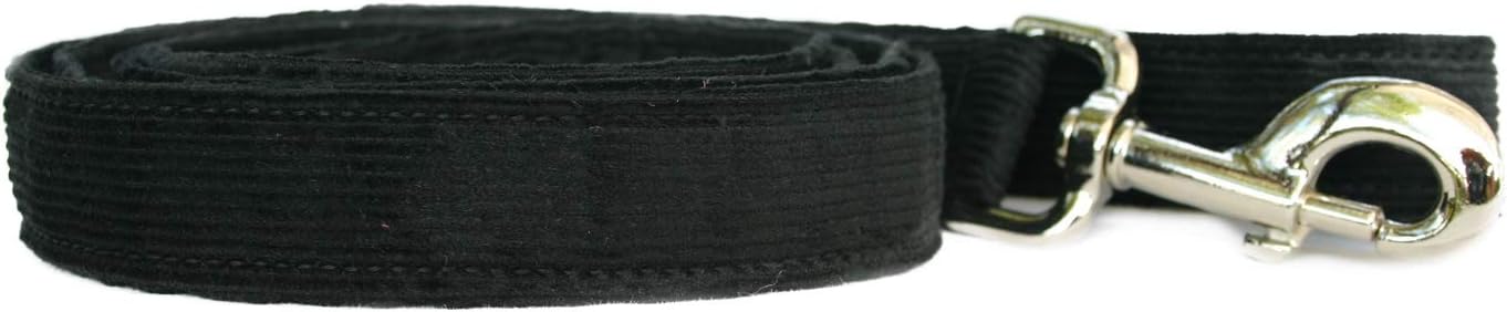 The Good Dog Company Hemp Corduroy Leash - 6 ft (3/4 Inch Width, Black)