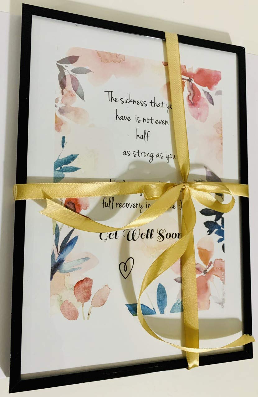 Wrapped Ready Gift Get Well Soon Sick Hospital Ill Leave Party Celebration Corona Frame Art Work wall Picture decoration Home Decor Colleague Wife Grand Mother Father Friend Present Surprise Idea