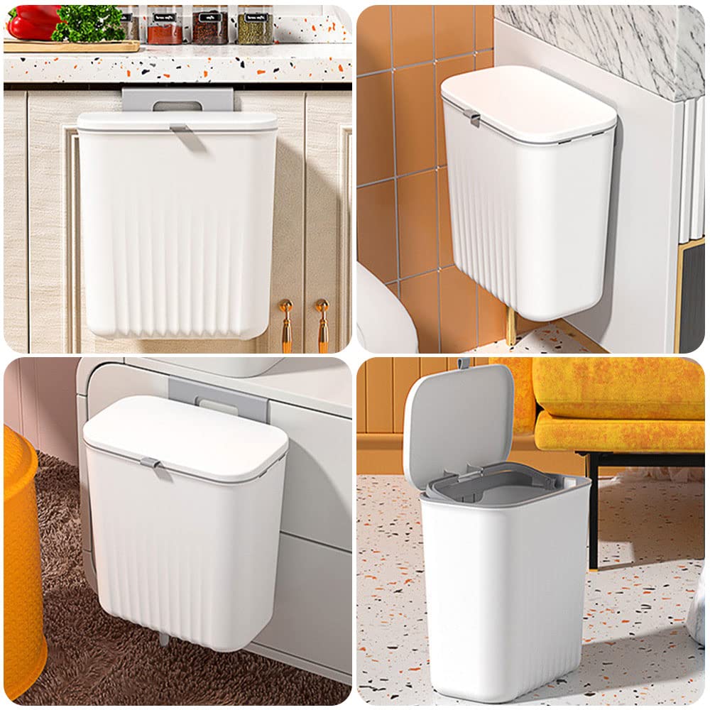 poubelle différenciée, cuisine couvercle, recyclage domestique, 9,5 litres, Blanc