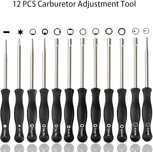 Miniatura 2 de Paquete de 12 herramientas de ajuste de carburador, kit de afinación de carburador, herramienta de ajuste de carbohidratos para motor pequeño común