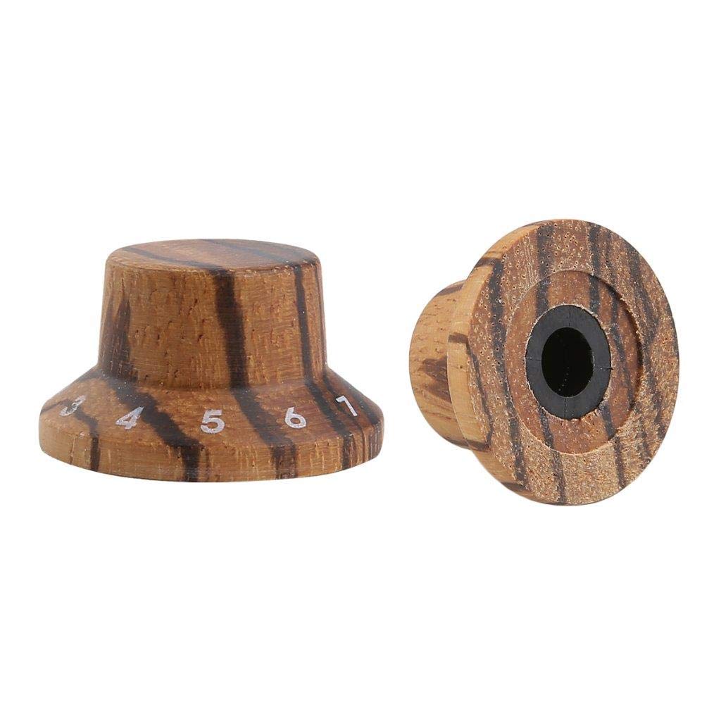 2 Manopole In Legno D'Acero Per Basso Elettrico - Stile ST A Campana - Cappello 1-10