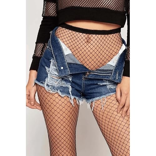 Meia Calça Adulta Arrastão Cós Alto Moda Luxo Feminina Tamanho:U;Cor:Preta