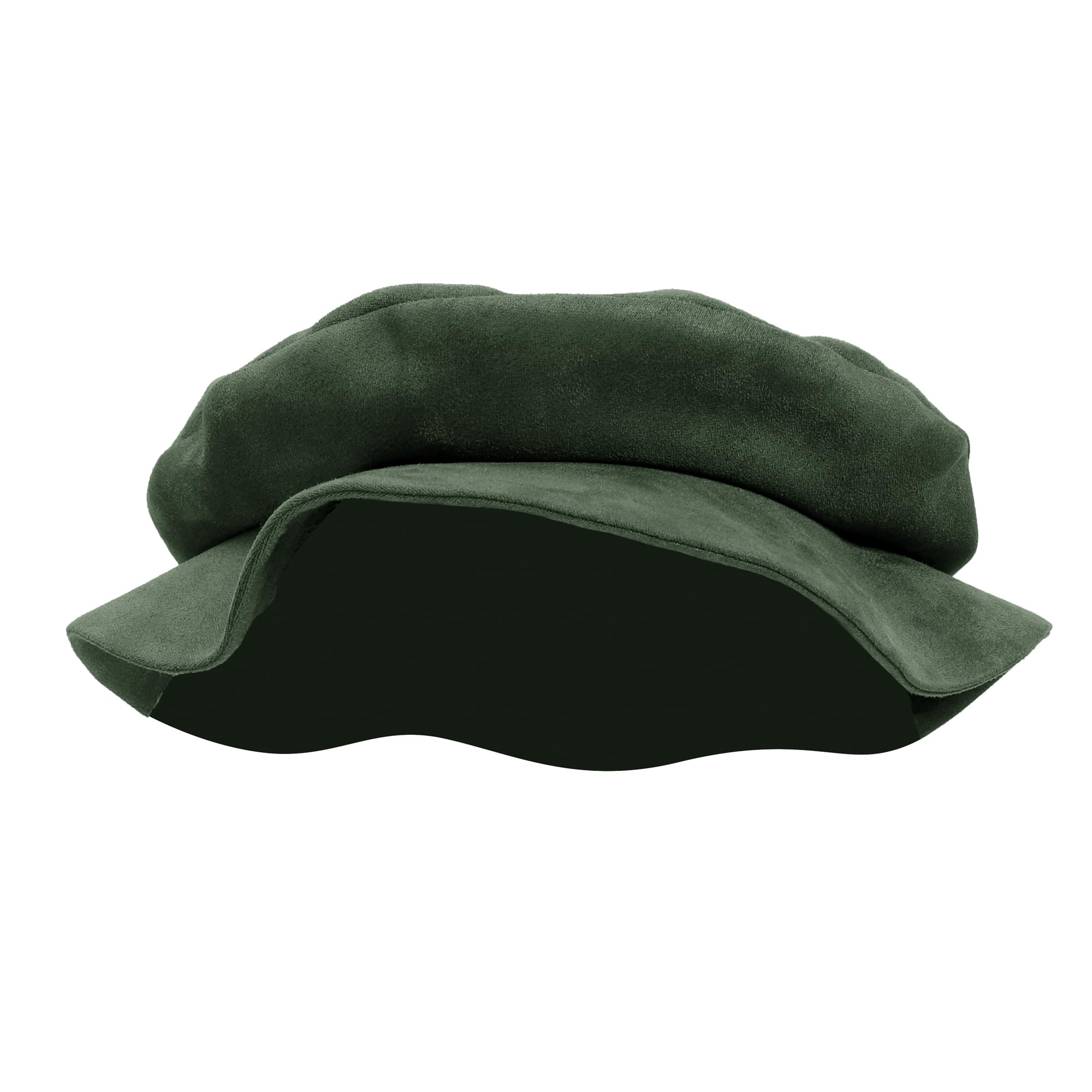 FURPHI Medieval Tudor Flat Cap Faux Suede Hat Renaissance Ren Faire Costume Accessories for Men Women (Green) — image 1