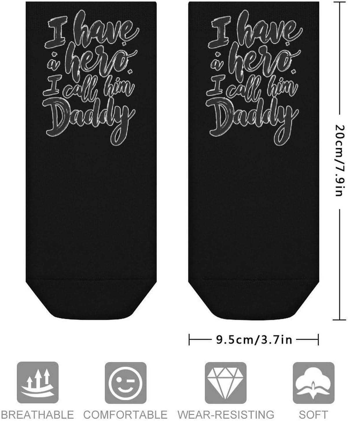 I Have A Hero I Call Him Daddy Ankle Socks for Men Women Low Cut Crew Sock Casual Sports Clothing