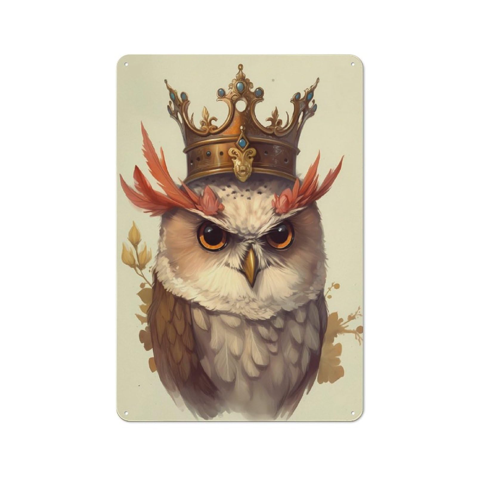 Junmoney Owl Supernaturalism Vintage-Inspired Tin Sign 30X20cm For Garage Or Workshop, For Garage, Workshop And Man Cave Decoration