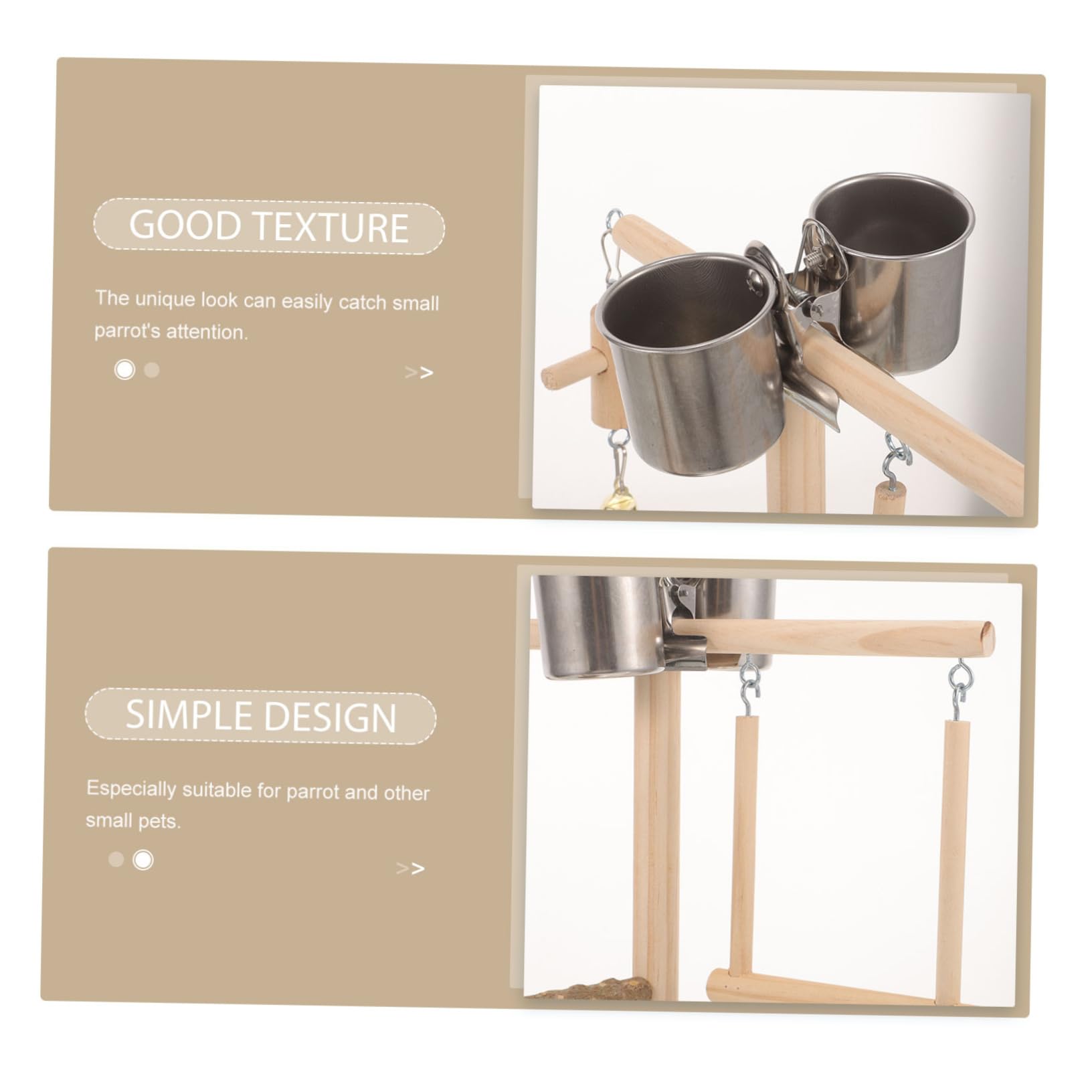 DOITOOL De para Loros Juguete De Madera Natural Percha para Pájaros Accesorios para Jaulas Lugar para Loros y Cacatúas