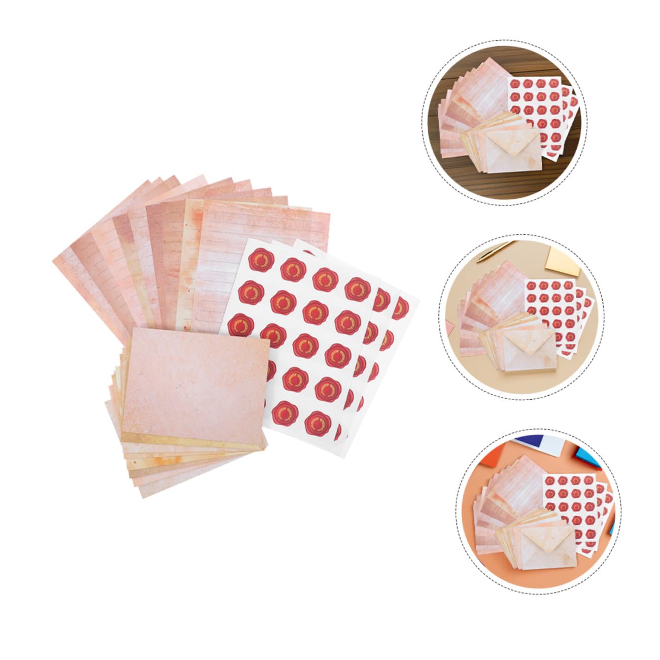 100 Satz Vintage Briefpapier und Umschlagset aus Papier