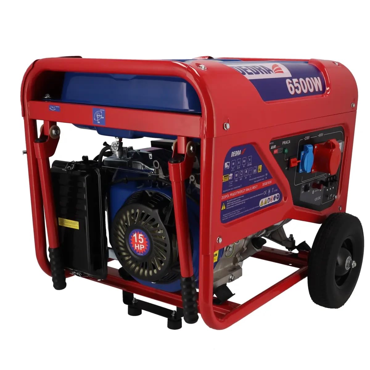 Stromgenerator, Stromaggregat DEDRA max. Leistung 6,5kW 6000W, 420cm³ Motor Kupfermotorwicklung, 1x400V, 1x230V Notstromversorgung, in Haushalten, Gärten, auf Campingplätzen oder für andere Arbeiten