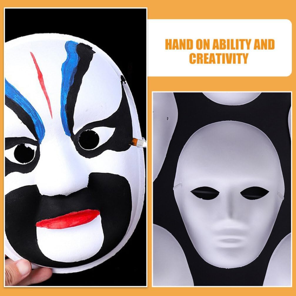 CALLARON 9pcs Blank Paper Masks for Boys and Girls and Adults Paintable Unpainted Masks for Parties Carnival and Masquerades Fun Craft Activity for Birthday and Holiday Celebrations