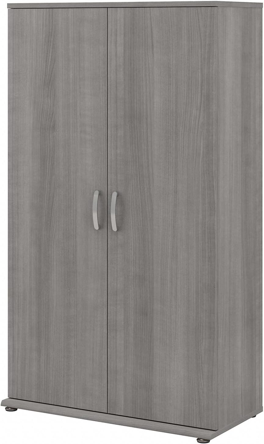 Bush Business FurnitureUniversal Tall Garage Storage Cabinet with Doors and Shelves, Platinum Gray