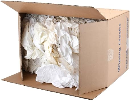 PRO SOURCE 25 Lb Box Reclaimed White Cotton Sheeting Shop Rags 75 to 125 Towels