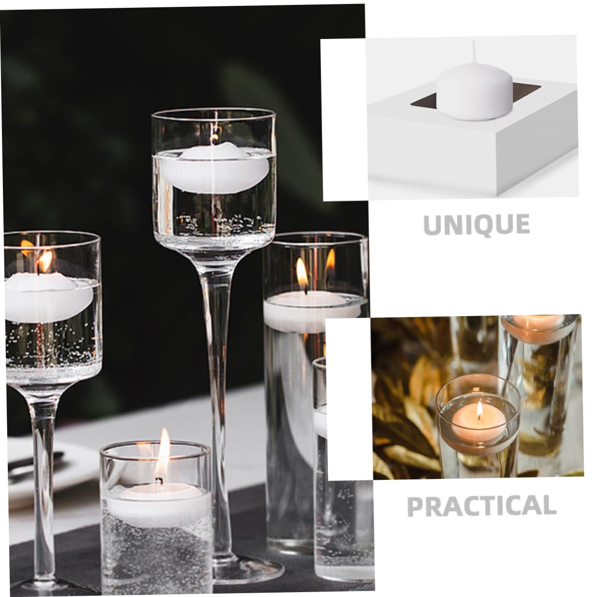 10piezas Velas Flotantes sin Aroma para Bodas Velas para Fiestas y Decoración del Hogar para Jarrones Cilíndricos Restaurantes o Fiestas