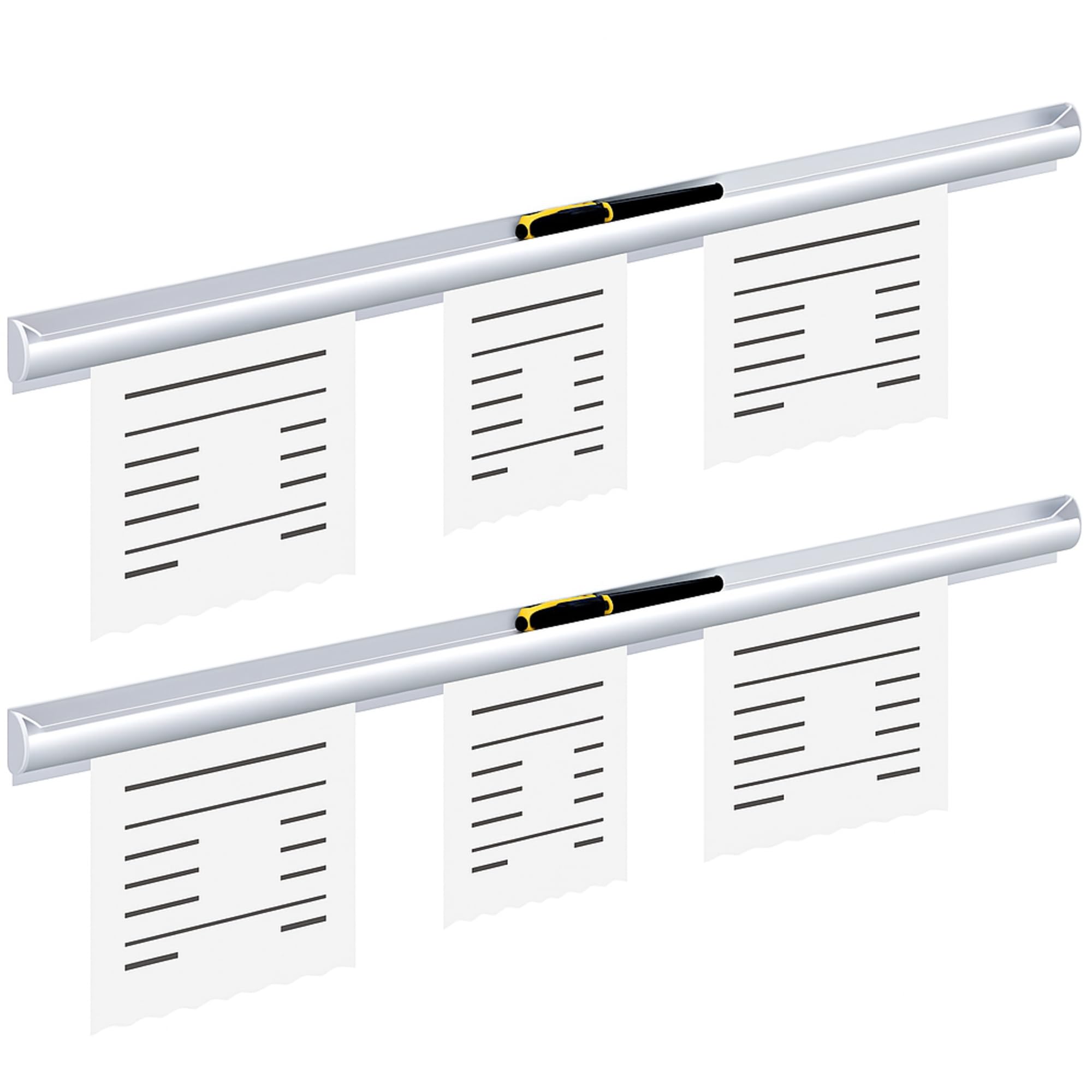 Henoyso 2pcs Restaurant Ticket Holder Slide Receipt Rack, 28 Inch, Pen Slot