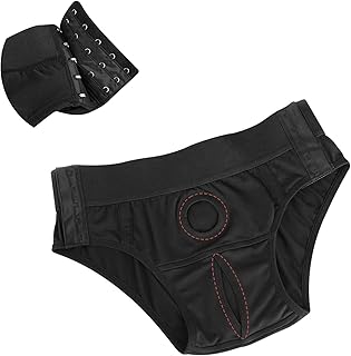 AMZII Double Gode Ceinture Lesbiennes Panty Unisexe Réglable Vêtements Femme,Strap-on Godemichets Godes Ceintures Harnais Femme,Lingerie Jouet Sexualité Couple,Costume Rôle Jeux Érotiques